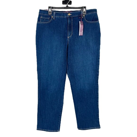 Gloria Vanderbilt Amanda Denim Jeans Phoenix Wash Dark Blue Size 18 Short NWT - Picture 1 of 14